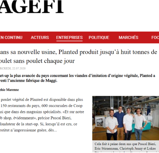 AGEFI - Nel suo nuovo stabilimento, Planted produce ogni giorno fino a 8 tonnellate di pollame senza usare i polli